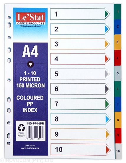 Picture of LE'STAT PP 1-10 PRINTED INDEX DIVIDERS